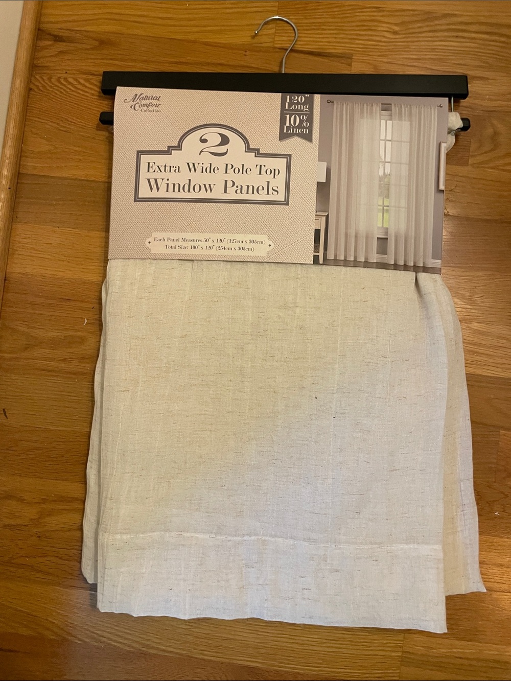 Linen-Blend Extra Wide Pole Top Window Panels - Cream (Set of 2)
